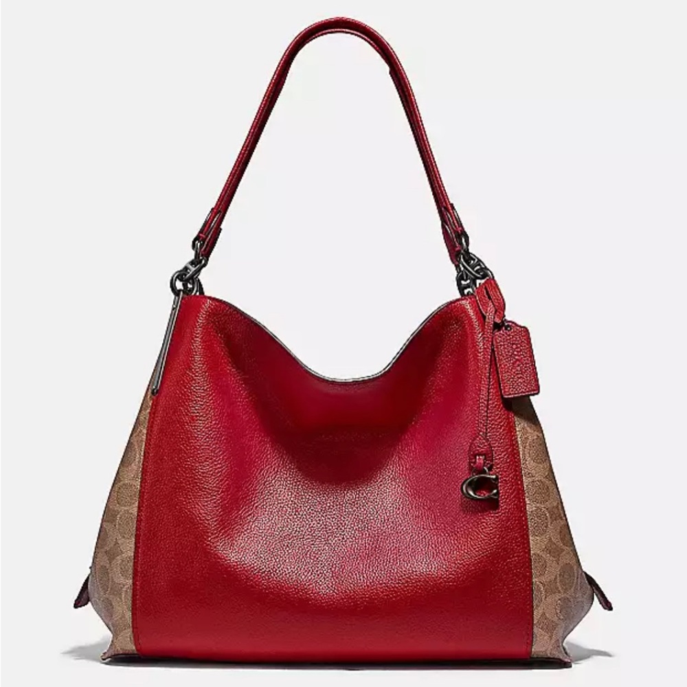 BEAUTIFUL RED Coach Purse -  Dalton 31 With Signature Canvas Blocking